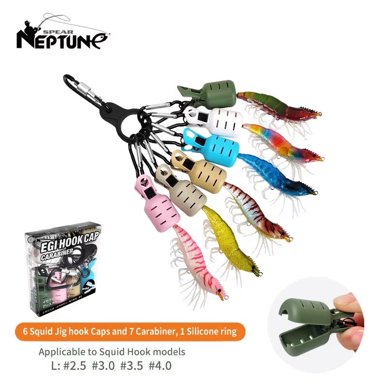 Fishing Lure Accessories - 6pcs Colorful Squid Jig Hook Cap