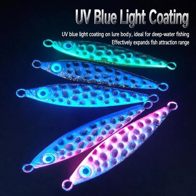 Fishing Lure Spoon - 1pc Metal Jig Fishing Lure UV